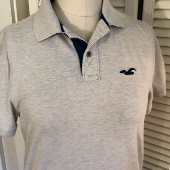 Hollister Men Stretch Cotton Poly blend Button-up Collared Polo Large - Picture 3 of 8
